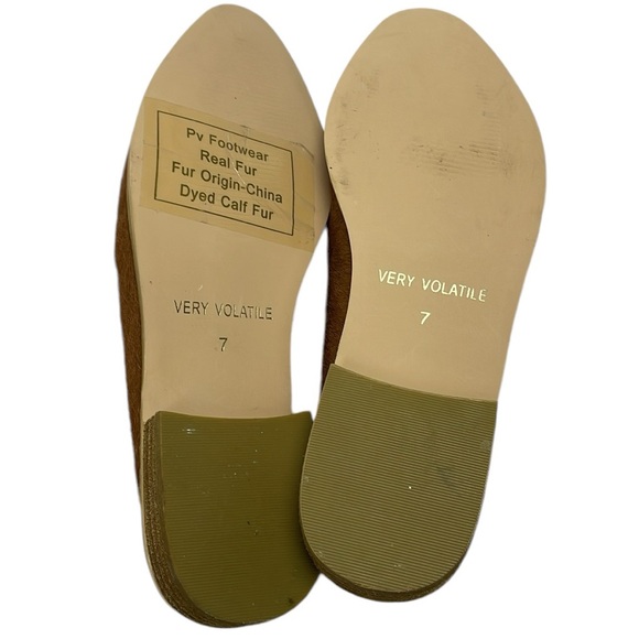 EUC VERY VOLATILE LA Abraham Slip-on Mules Studded In Calf Hair Wmns Size 7 - Picture 5 of 7